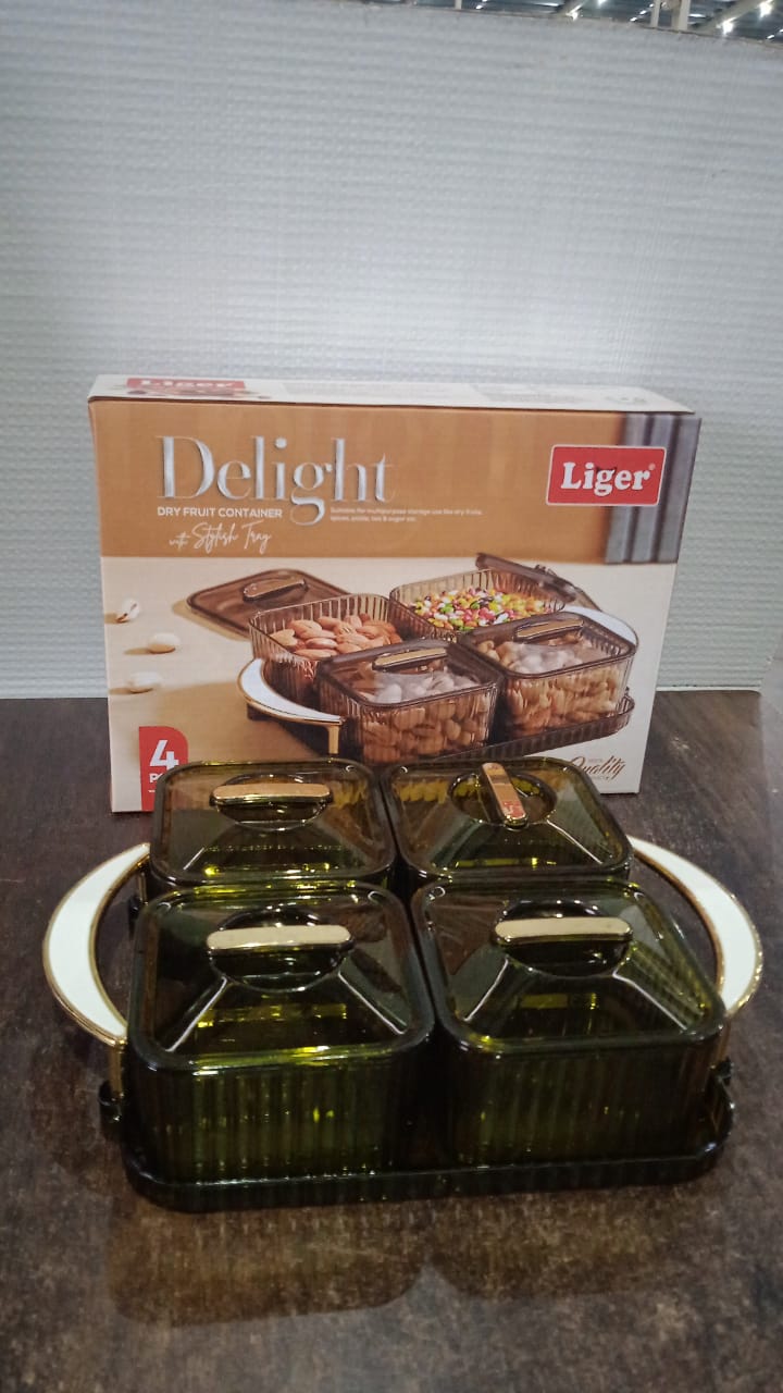 Liger Luxury Delight 4-Piece Dryfruit Storage Box (1 Set) Liger Luxury Delight 4-Piece Dryfruit Storage Box (1 Set)